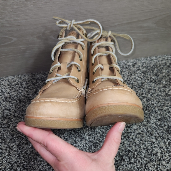 Sperry Top-Sider Wedge Ankle Boots Baily Tan Lace Up Plaid Womens 7.5,Preppy - Picture 6 of 12